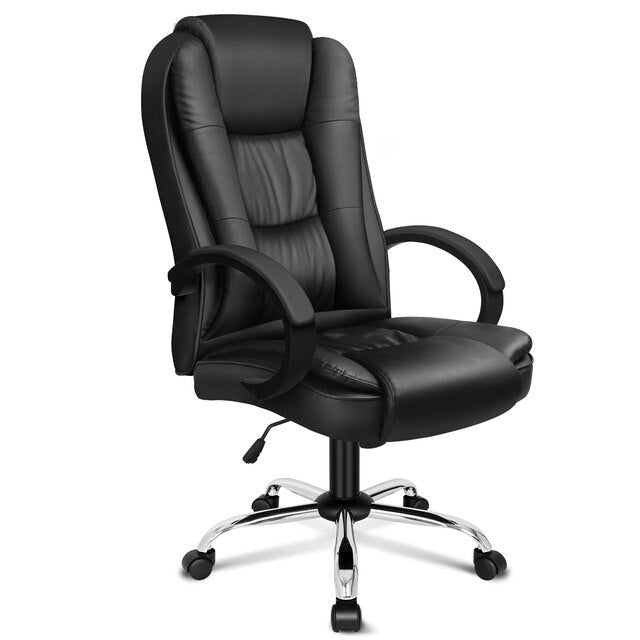 ALFORDSON Executive Office Chair PU Leather Computer Gaming Racer Black Seat