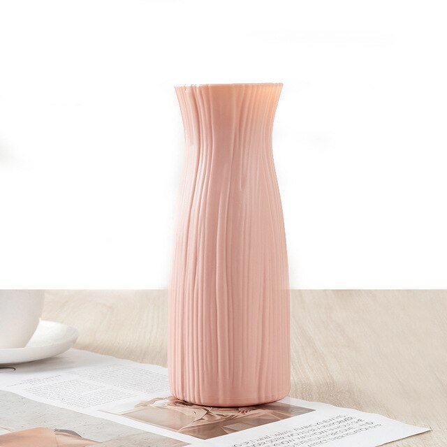 ZK20 Modern Flower Vase White Blue Plastic Vase Flower Pot Basket Nordic Home Living Room Decoration Ornament Flower Arrangement