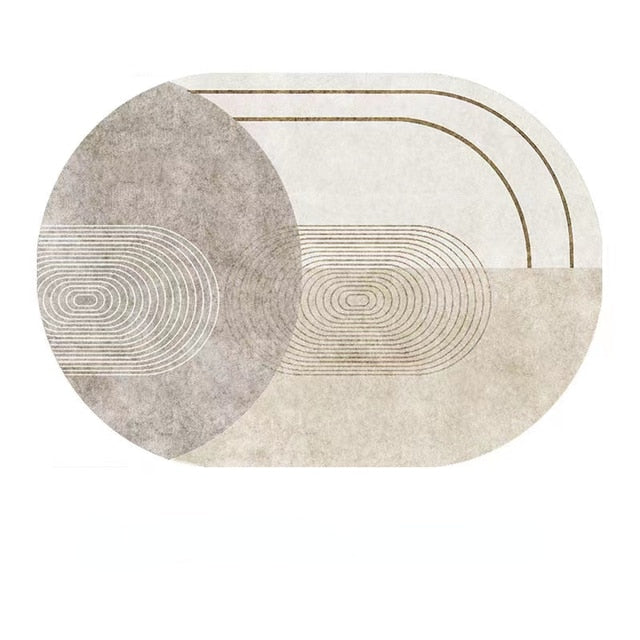 Double Round Living Room Coffee Table Carpet Home Abstract Solid Color Mat Personality Shaped Bedroom Bedside Rug Homestay Rugs