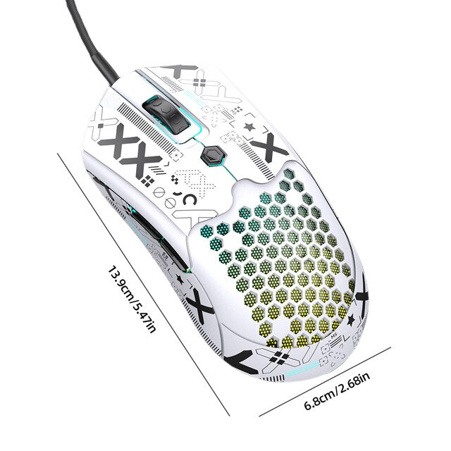 Portable Wired Mouse 7 Keys Esports Mouse M5 Mini RGB Mechanical Mouse 12000DPI Lightweight Mouse for PC Laptop Notebook
