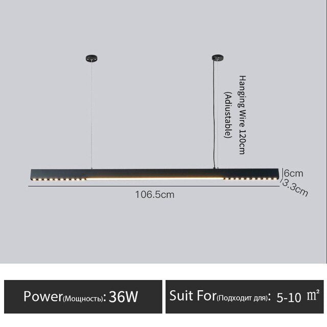 Minimalist dining room chandelier Nordic modern kitchen island table led lamp office without main lamp one word long chandelier