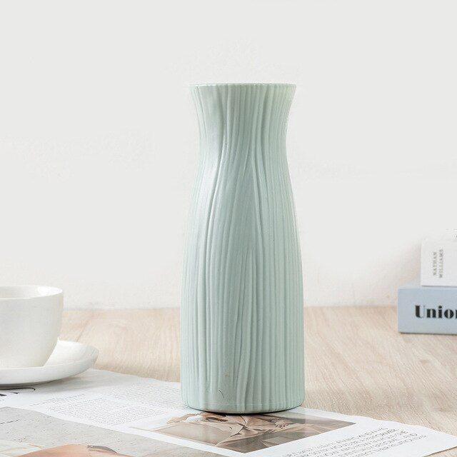 ZK20 Modern Flower Vase White Blue Plastic Vase Flower Pot Basket Nordic Home Living Room Decoration Ornament Flower Arrangement