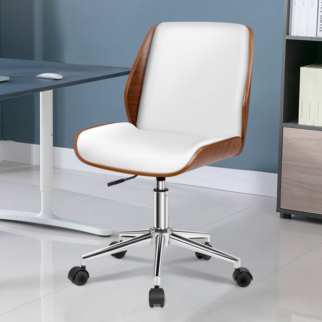 ALFORDSON Wooden Office Chair Computer Chairs Home Seat PU Leather Fabric