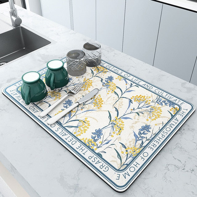 Super Absorbent Dish Draining Mat