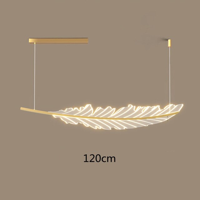 Modern leaf shaped chandelier Nordic living room dining table coffee shop kitchen chandelier restaurant LED golden chandelier