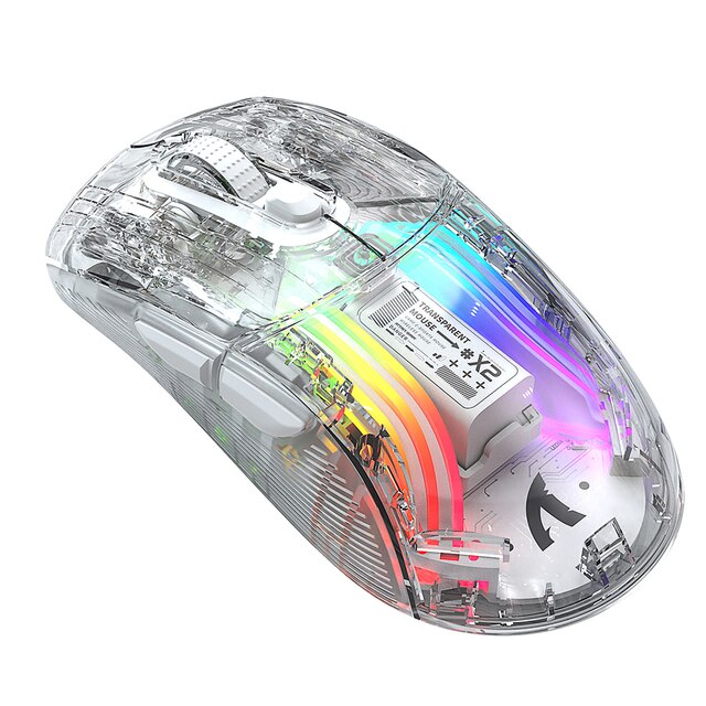 Wired Wireless Mouse Gamer RGB Light Adjustable Transparent Game Mouse Bluetooth-compatible Mouse for Desktop Notebook Computer