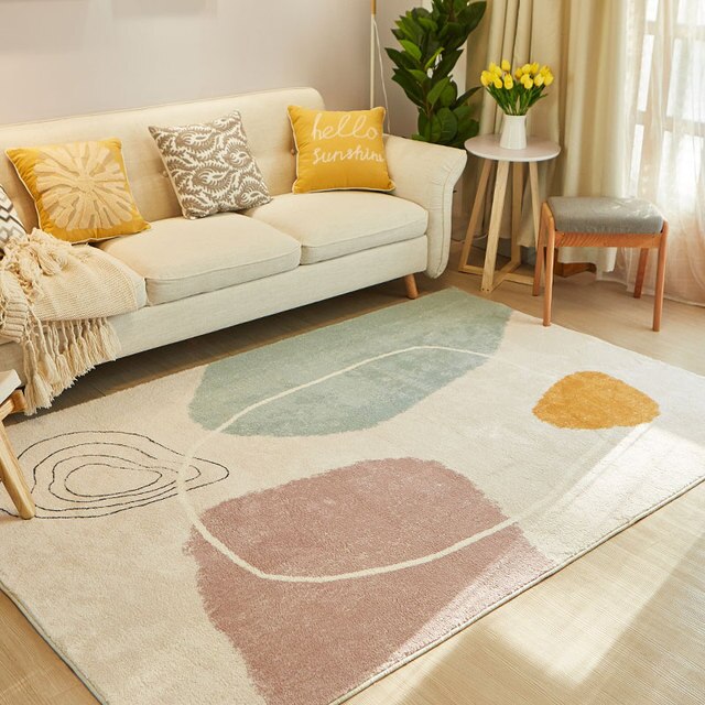 Modern Simple Living Room Decoration Carpet Home Bedroom Bedside Large Area Plush Carpets Light Luxury Study Cloakroom Soft Rug