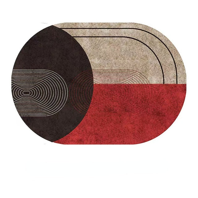 Double Round Living Room Coffee Table Carpet Home Abstract Solid Color Mat Personality Shaped Bedroom Bedside Rug Homestay Rugs