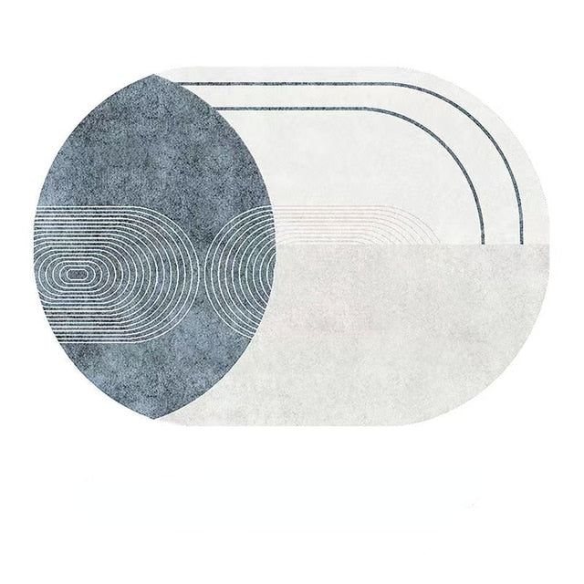 Double Round Living Room Coffee Table Carpet Home Abstract Solid Color Mat Personality Shaped Bedroom Bedside Rug Homestay Rugs