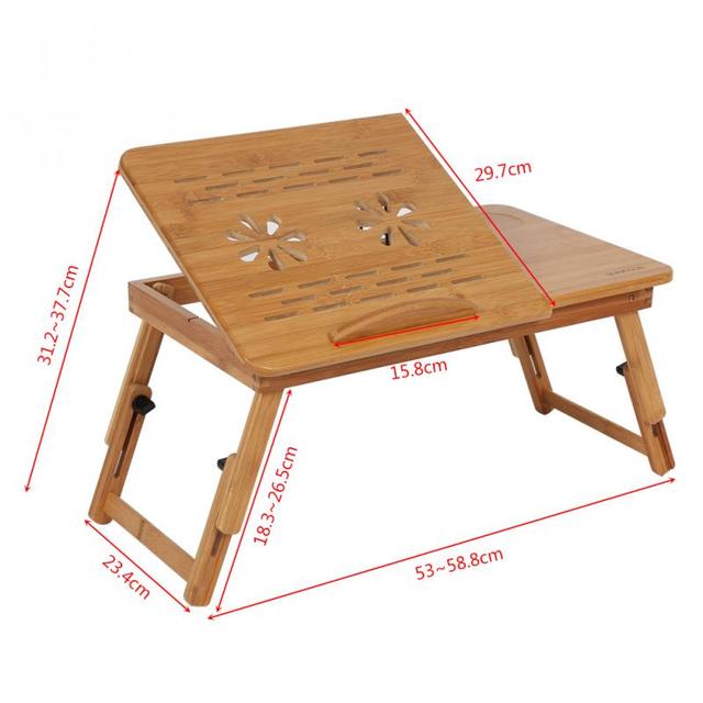 1Pc Portable Table Bamboo Computer Desk Rack Shelf Dormitory Bed Lap Book Reading Tray Stand Table Laptop Lap Desk