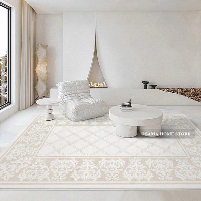 Carpet Beige Rugs Living Room Decoration Luxury Pattern Large Rug Bedroom Floor Mats Tapetes Grandes Para Sala Grand Tapis Salon