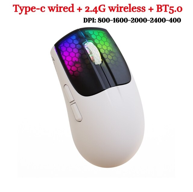 Wired Wireless Mouse Gamer RGB Light Adjustable Transparent Game Mouse Bluetooth-compatible Mouse for Desktop Notebook Computer