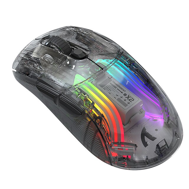 Wired Wireless Mouse Gamer RGB Light Adjustable Transparent Game Mouse Bluetooth-compatible Mouse for Desktop Notebook Computer