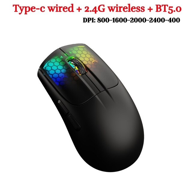 Wired Wireless Mouse Gamer RGB Light Adjustable Transparent Game Mouse Bluetooth-compatible Mouse for Desktop Notebook Computer