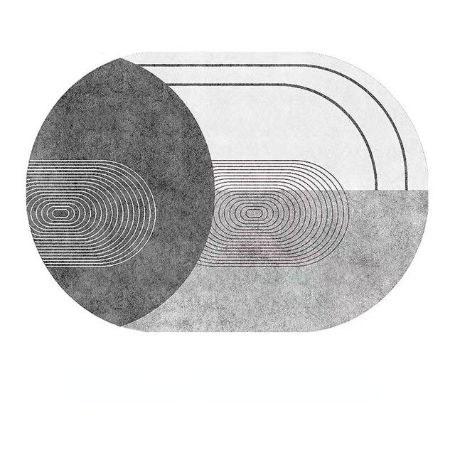 Double Round Living Room Coffee Table Carpet Home Abstract Solid Color Mat Personality Shaped Bedroom Bedside Rug Homestay Rugs