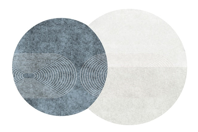 Double Round Living Room Coffee Table Carpet Home Abstract Solid Color Mat Personality Shaped Bedroom Bedside Rug Homestay Rugs