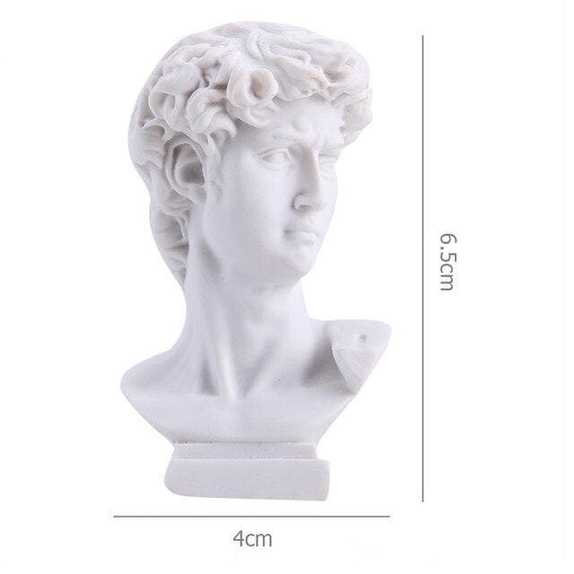 Pen Holder Resin David Statue Miniature Figurine Portrait Makeup Brush Storage Box Flowerpot Table Organizer