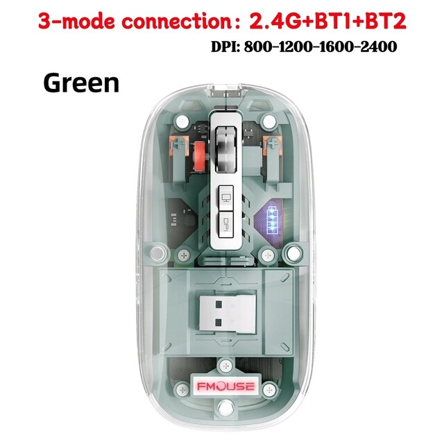 Wired Wireless Mouse Gamer RGB Light Adjustable Transparent Game Mouse Bluetooth-compatible Mouse for Desktop Notebook Computer