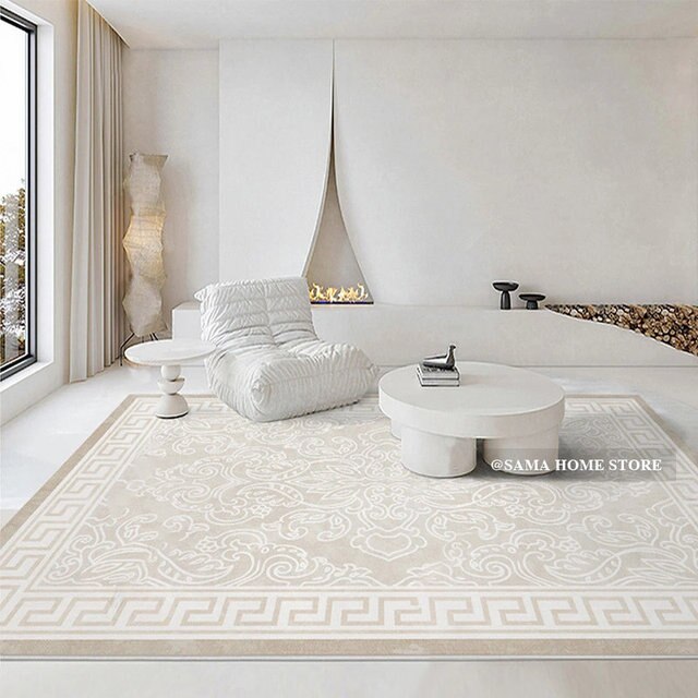 Carpet Beige Rugs Living Room Decoration Luxury Pattern Large Rug Bedroom Floor Mats Tapetes Grandes Para Sala Grand Tapis Salon
