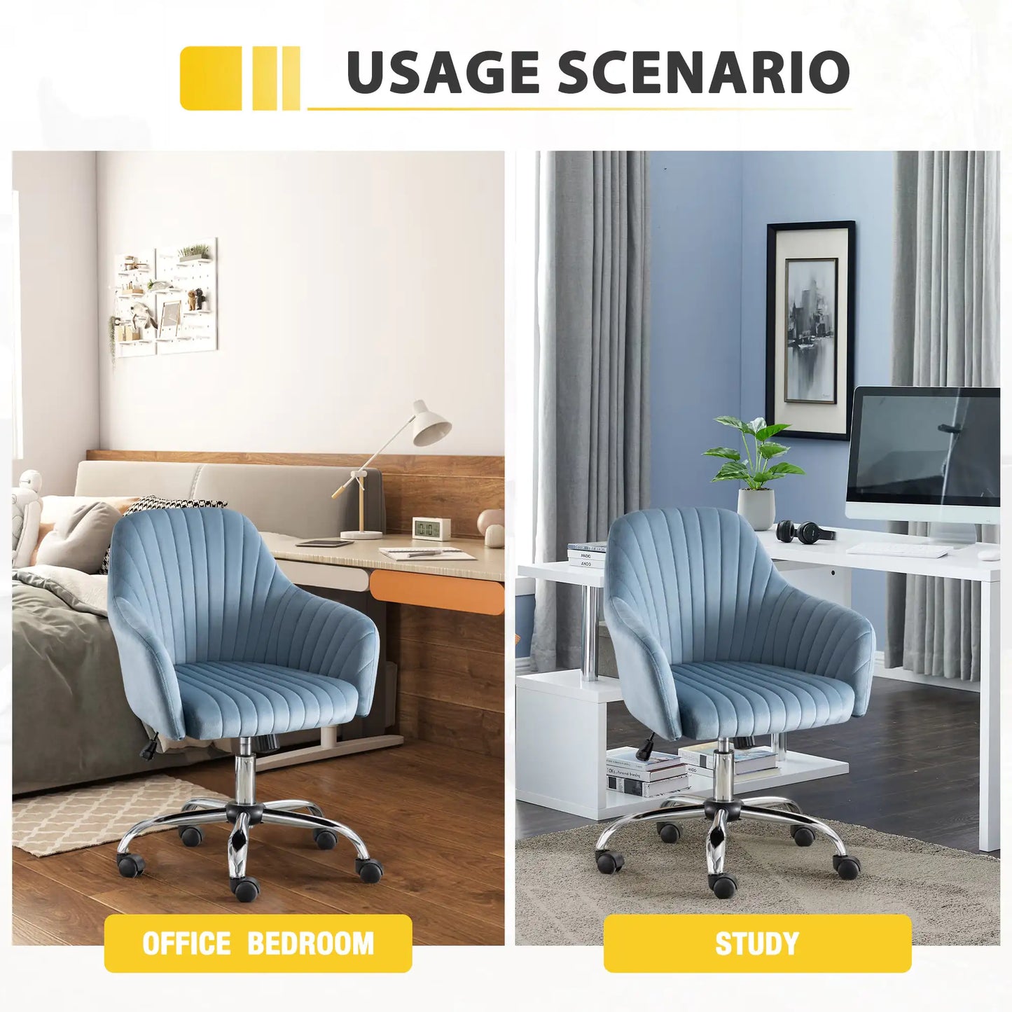 Velvet Swivel Home Office Chair