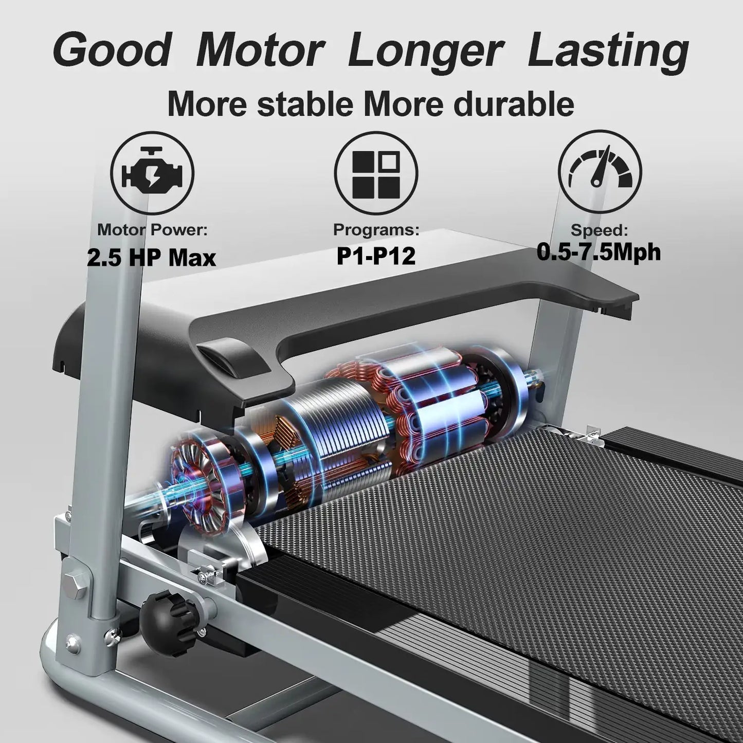 Compact PulseTrack Home Treadmill