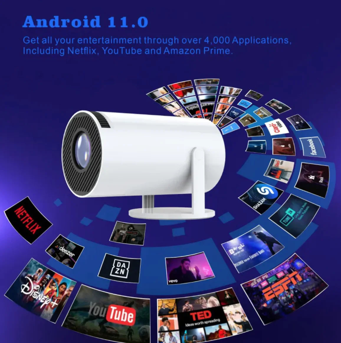 H713 UHD 4K Smart Projector - Ideal for Home & Business