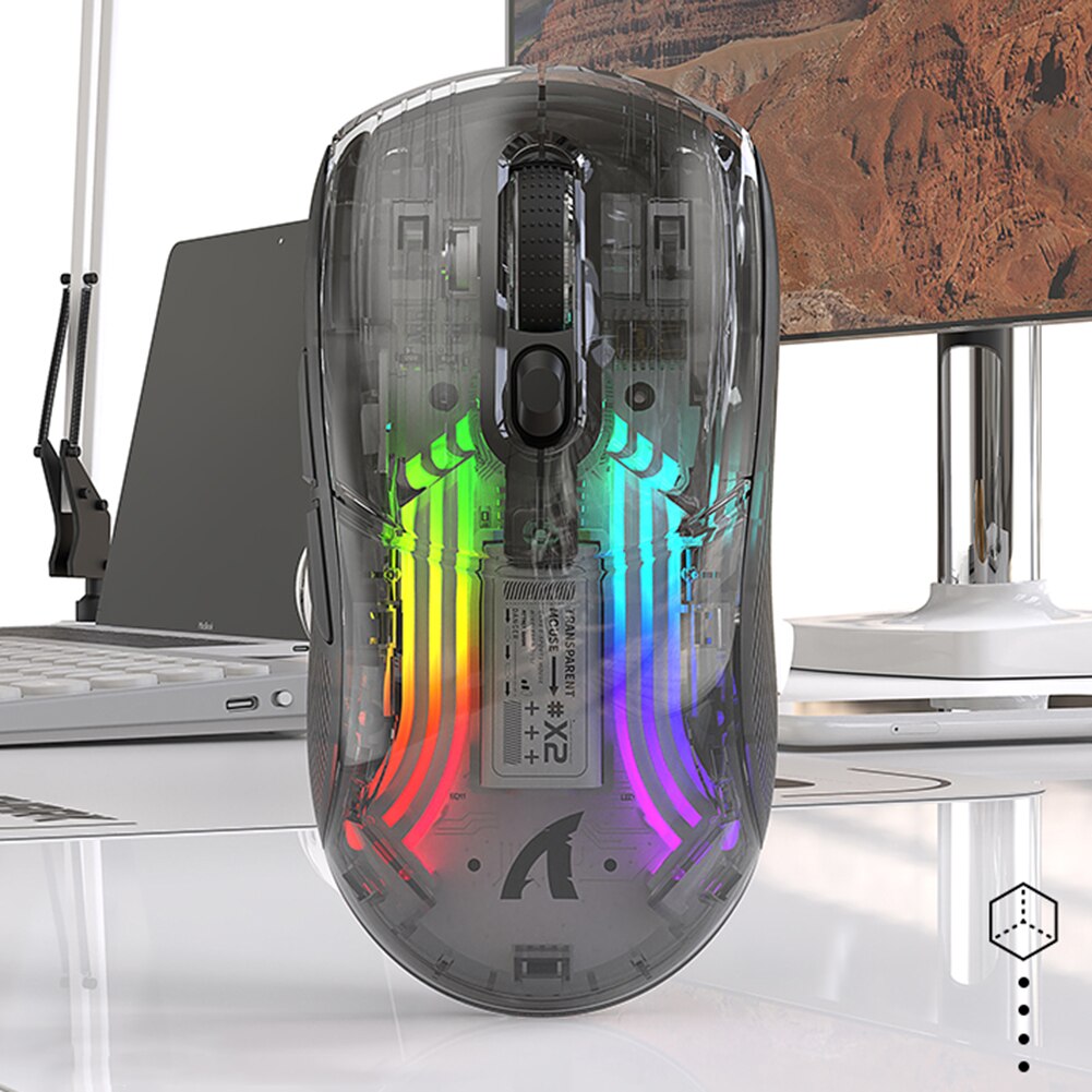 Wired Wireless Mouse Gamer RGB Light Adjustable Transparent Game Mouse Bluetooth-compatible Mouse for Desktop Notebook Computer