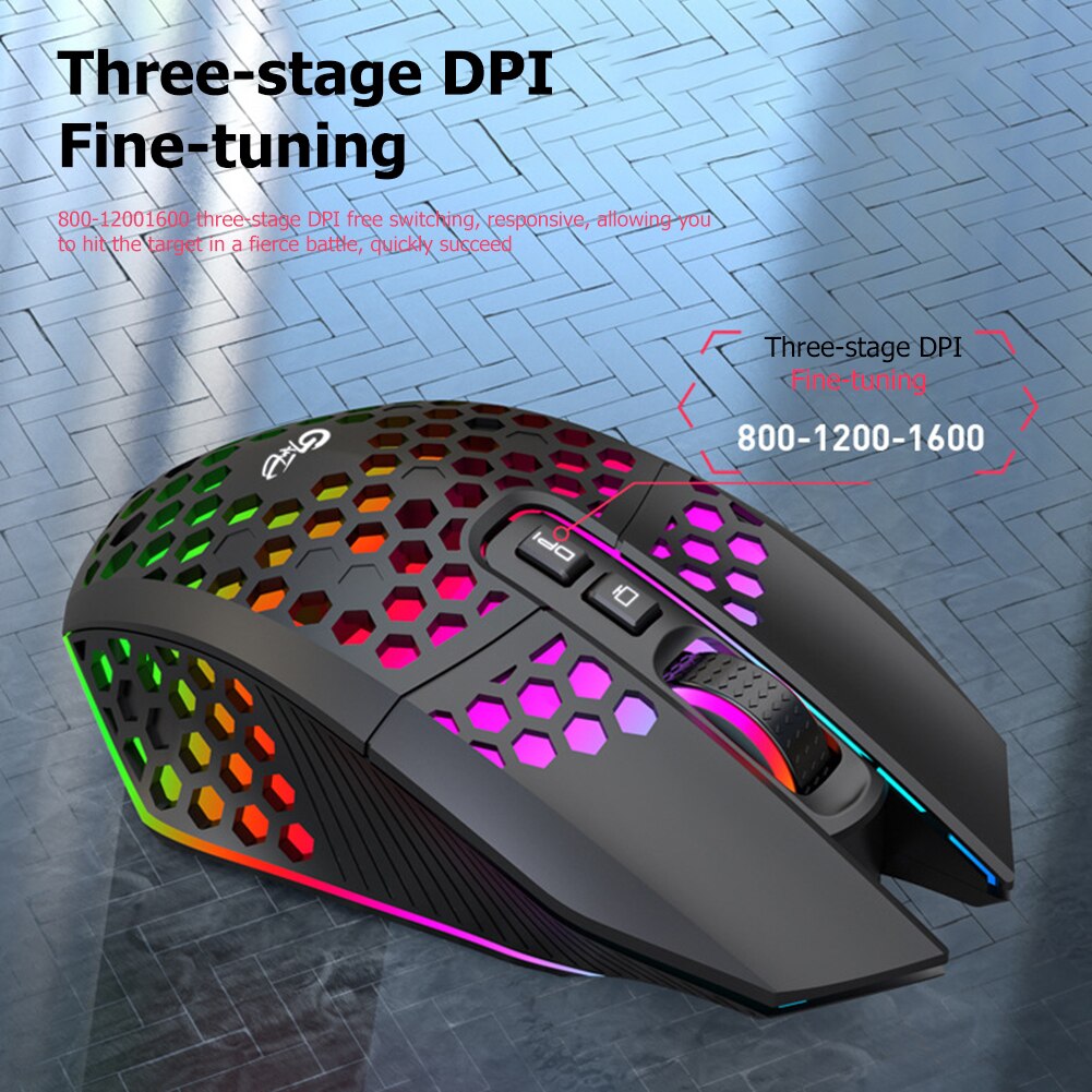 Gaming Mouse Rechargeable 2.4G Wireless Mouse 8 Keys 1600DPI Adjustable Ergonomic RGB LED Backlit Gamer Mouse For Laptop PC