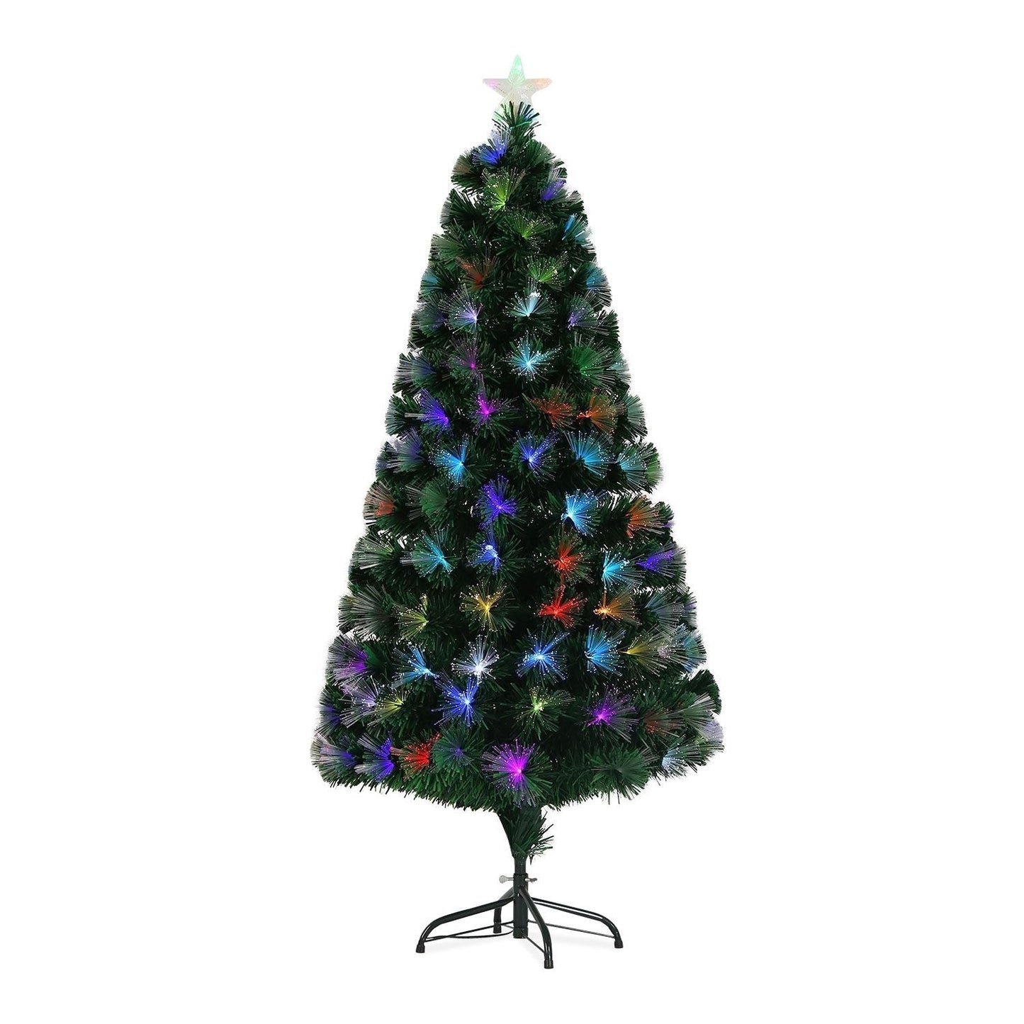 Festiss 1.8m Hinged Construction Easy Assembly Artificial Christmas Trees with Fiber Optic Lights