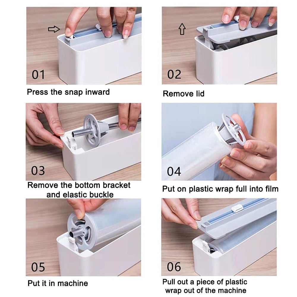Plastic Wrap Cutter Foil Food Cling Film Wrap Dispenser Kitchen Accessories 57MM Film Diameter Cling Film Cutter Dropshipping