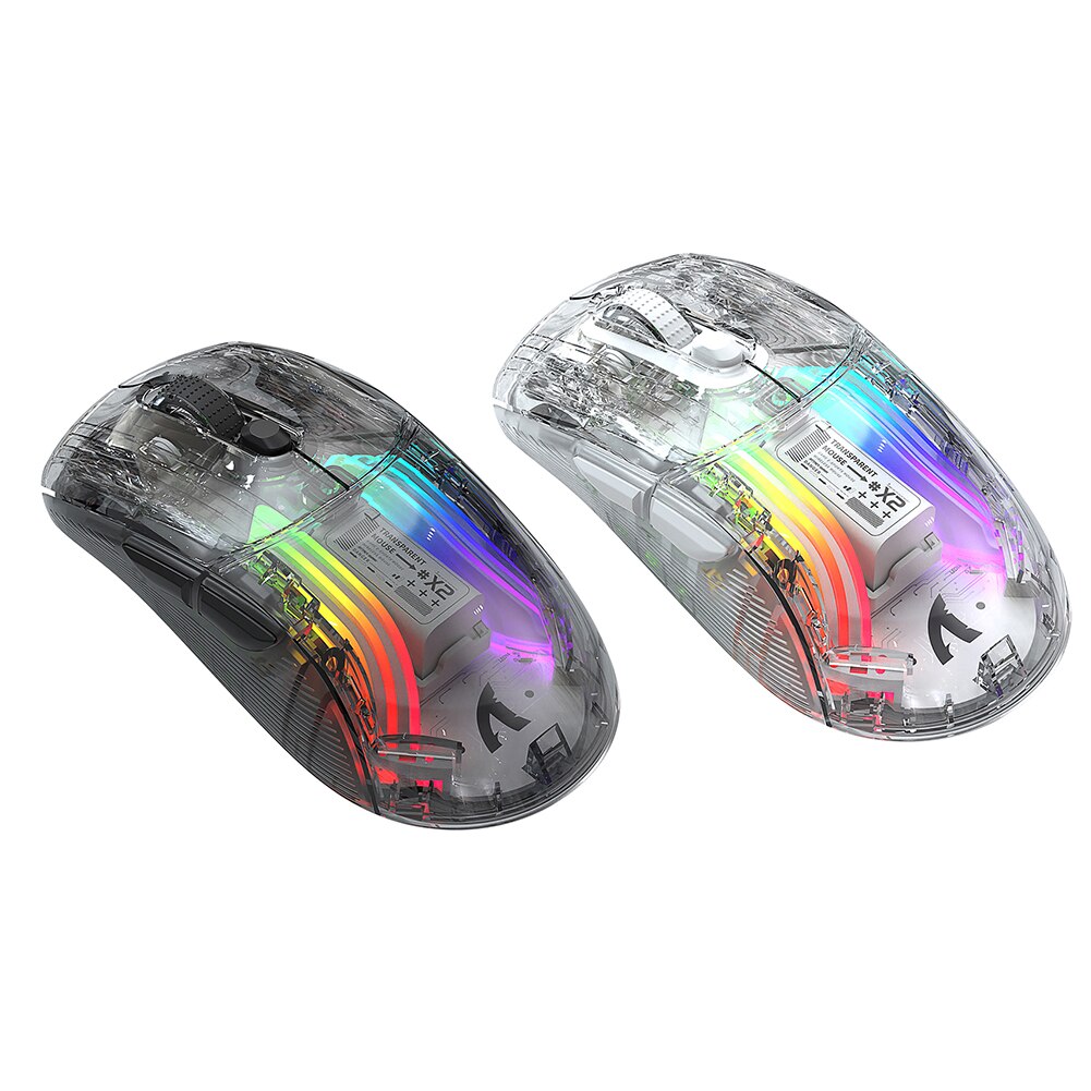Wired Wireless Mouse Gamer RGB Light Adjustable Transparent Game Mouse Bluetooth-compatible Mouse for Desktop Notebook Computer