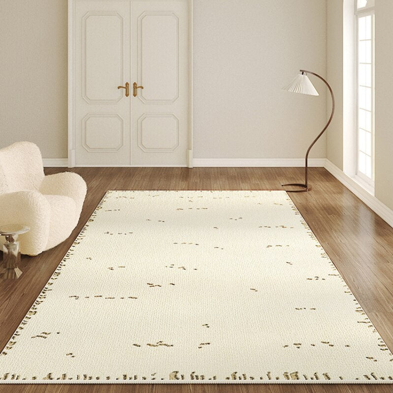 French Living Room Decoration Carpet Modern Cream Color Bedroom Bedside Plush Carpets Light Luxury Study Room Cloakroom Soft Rug