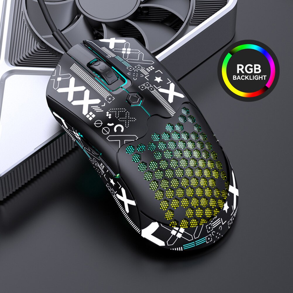 Portable Wired Mouse 7 Keys Esports Mouse M5 Mini RGB Mechanical Mouse 12000DPI Lightweight Mouse for PC Laptop Notebook