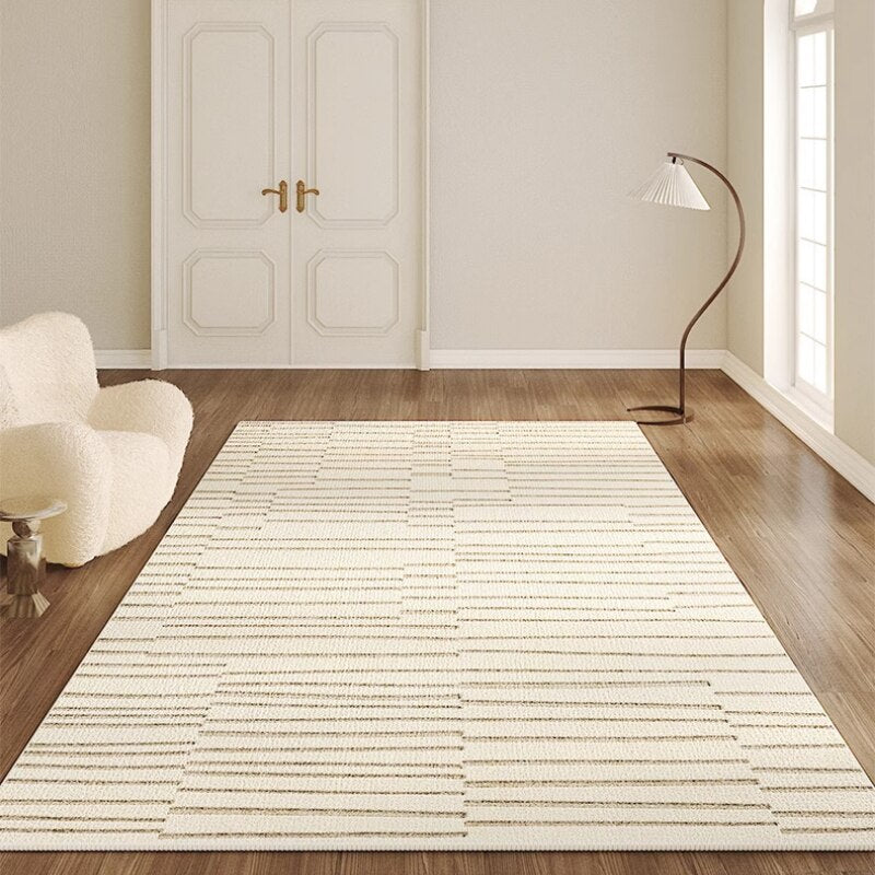French Living Room Decoration Carpet Modern Cream Color Bedroom Bedside Plush Carpets Light Luxury Study Room Cloakroom Soft Rug