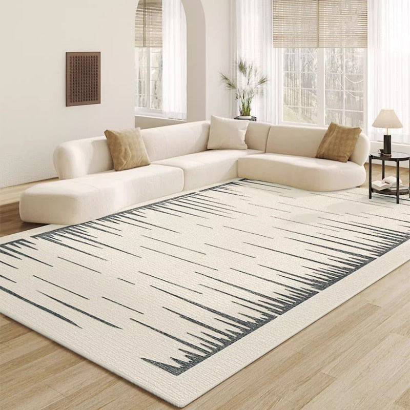 French Living Room Decoration Carpet Modern Cream Color Bedroom Bedside Plush Carpets Light Luxury Study Room Cloakroom Soft Rug