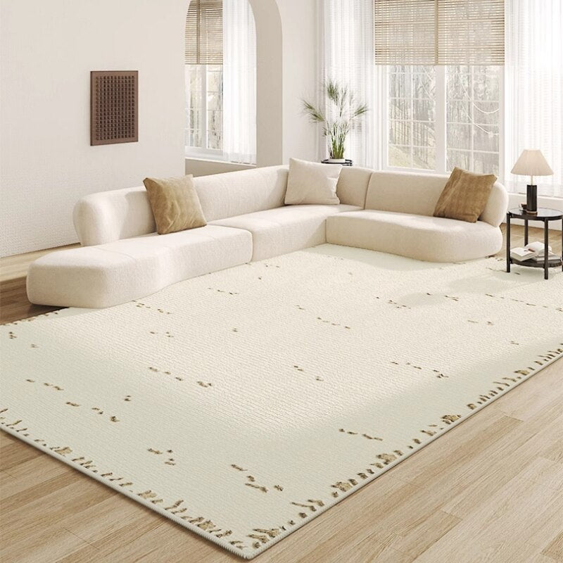 French Living Room Decoration Carpet Modern Cream Color Bedroom Bedside Plush Carpets Light Luxury Study Room Cloakroom Soft Rug