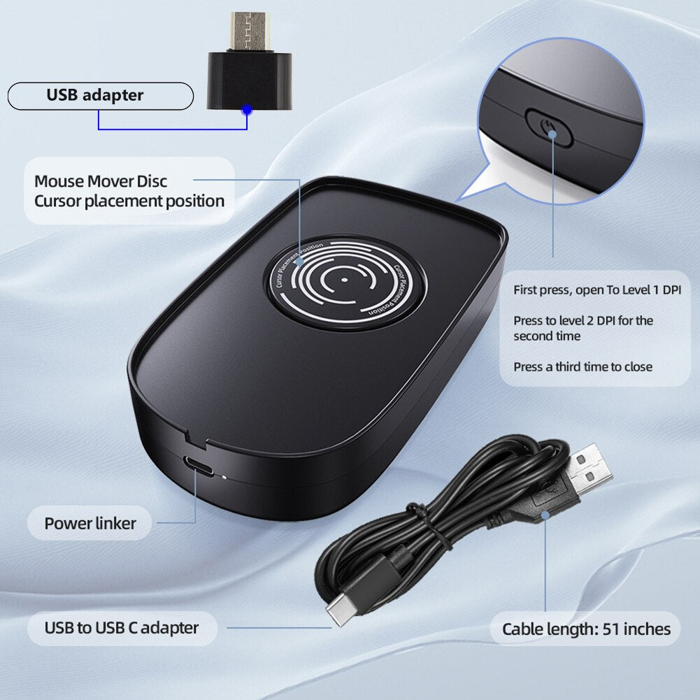 Virtual Mouse Mover Anti-sleep Automatic Movement To Prevent Computer Lock Screen With ON/OFF Switch Undetectable Mouse Jiggler