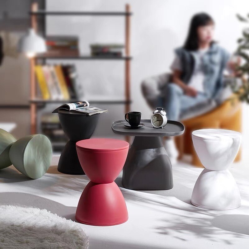 Nordic Designer Contracted Prince Stool Creative Change Shoe Stool Multi-color Thickened Plastic Round Tea Table Low Chair