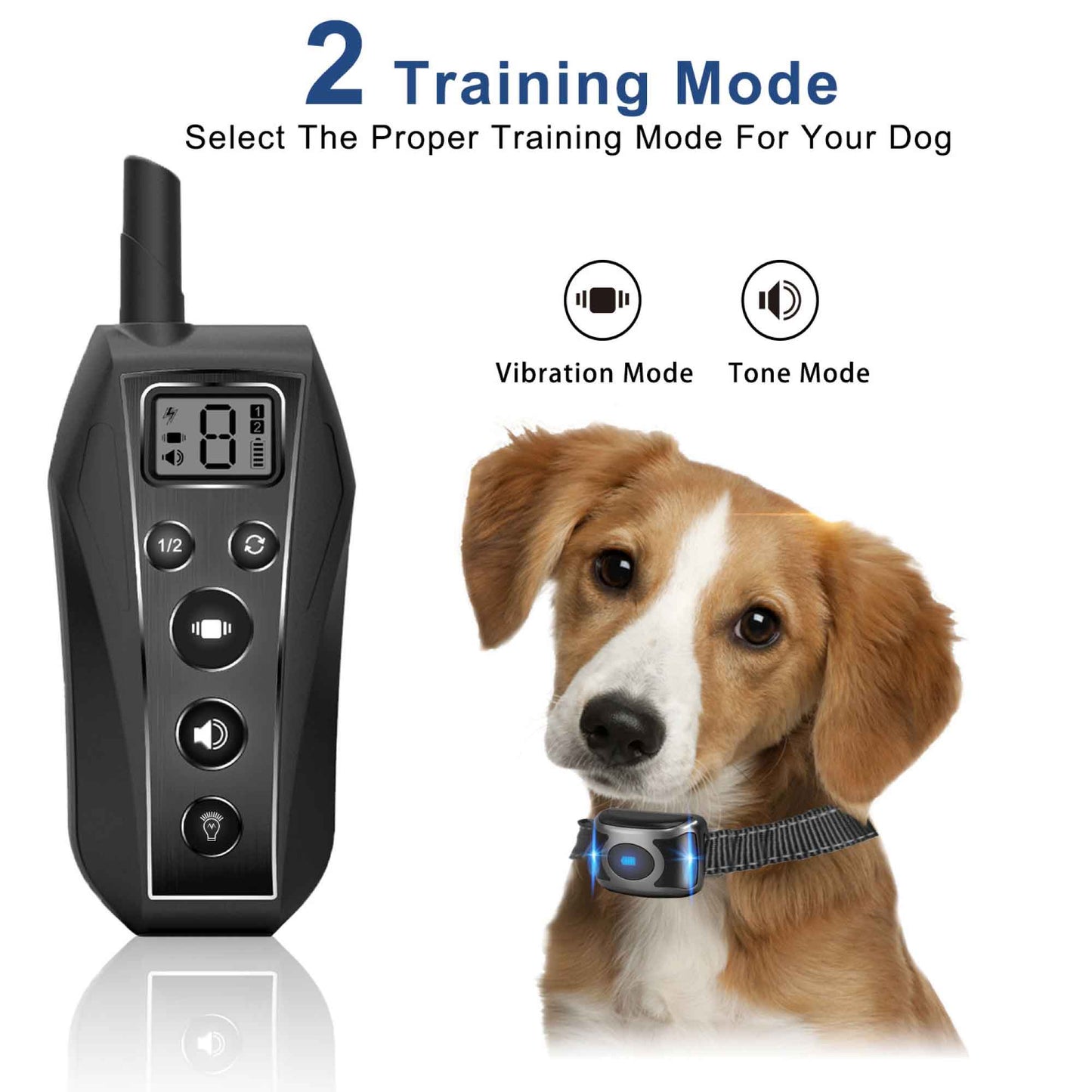 Dog Bark Collar - 2x 600m Range Recievers Vibration IPX7 Waterproof Training Aid
