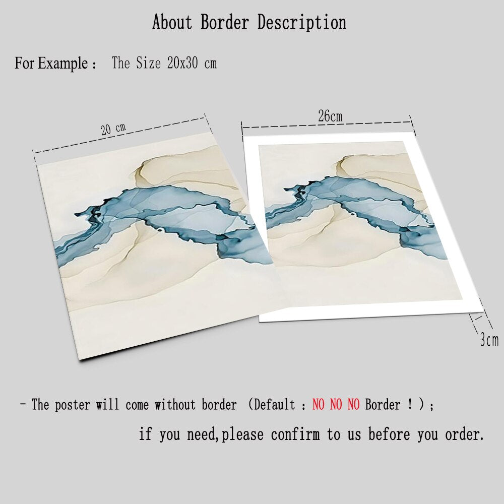 Modern Abstract Beige Blue Posters Wall Art Canvas Painting Minimalist Print Pictures Living Room Interior Home Decor Gifts