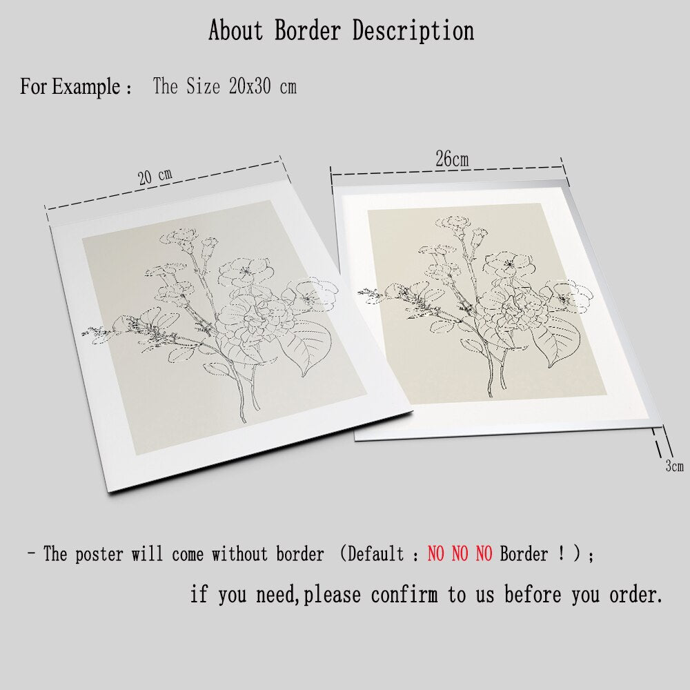 Boho Botanical Flower Line Beige Posters Wall Art Canvas Painting Minimal Floral Print Pictures Neutral Living Room Home Decor