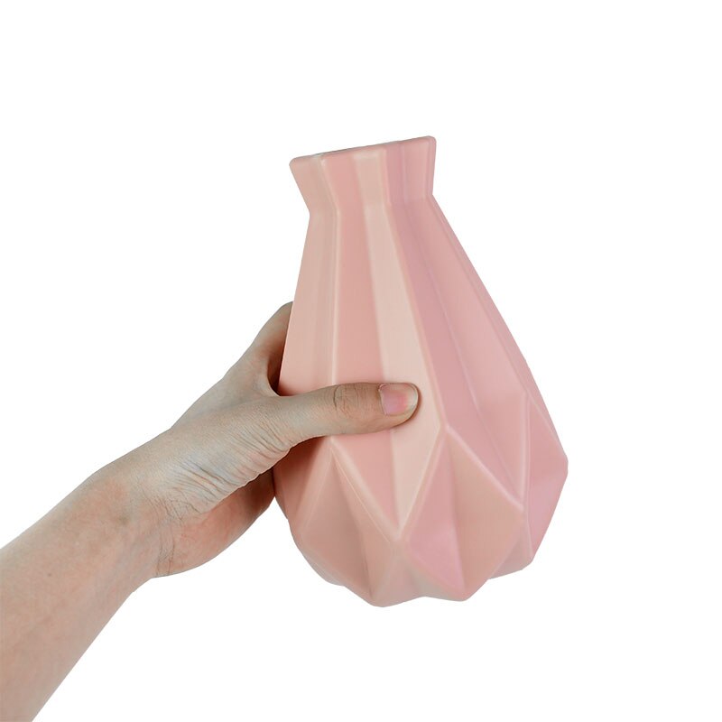 ZK20 Modern Flower Vase White Blue Plastic Vase Flower Pot Basket Nordic Home Living Room Decoration Ornament Flower Arrangement