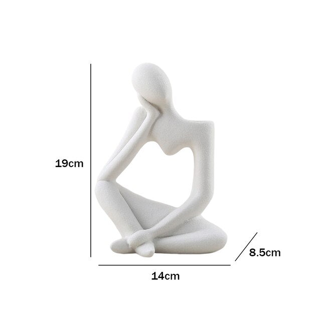 Human Body Half-body Vase Pen Container Creative Vase Ceramics Craft Exquisite Flower Bottles Home Decor for Dining Table Office