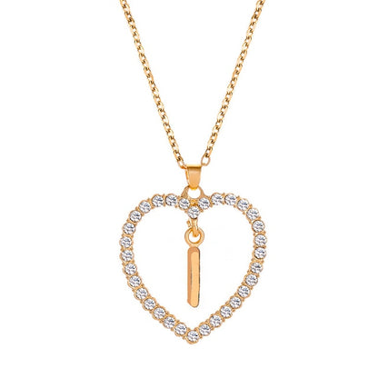 Letter Heart Pendant Initials Necklace