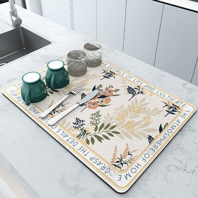 Super Absorbent Dish Draining Mat