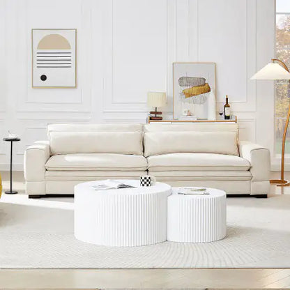 Beige Modern Fabric Sofa for Living Spaces