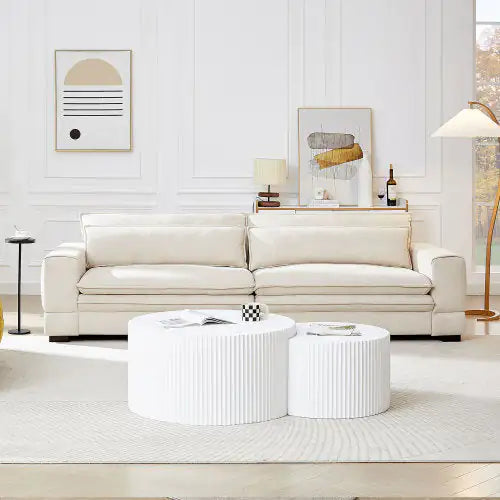 Beige Modern Fabric Sofa for Living Spaces