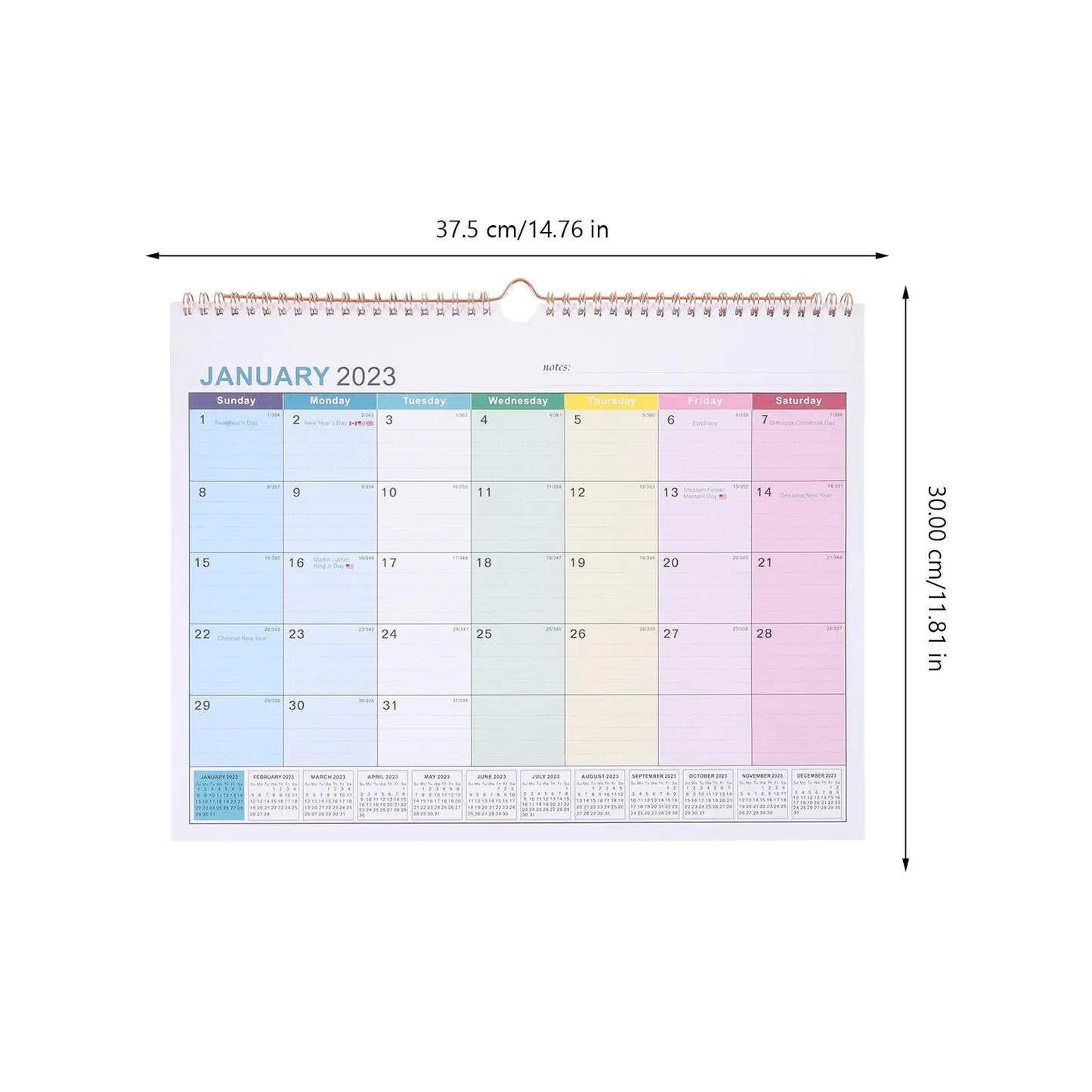 Monthly Memo Wall Calendar