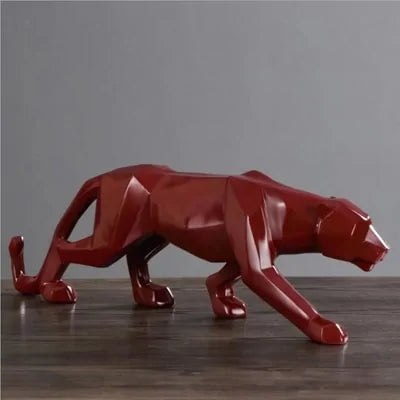 Chic Resin Leopard Sculpture: Stylish Home Office Accent