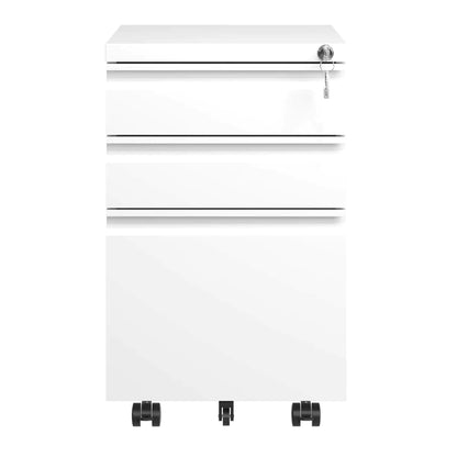 Secure Mobile File Cabinet 3-Drawer